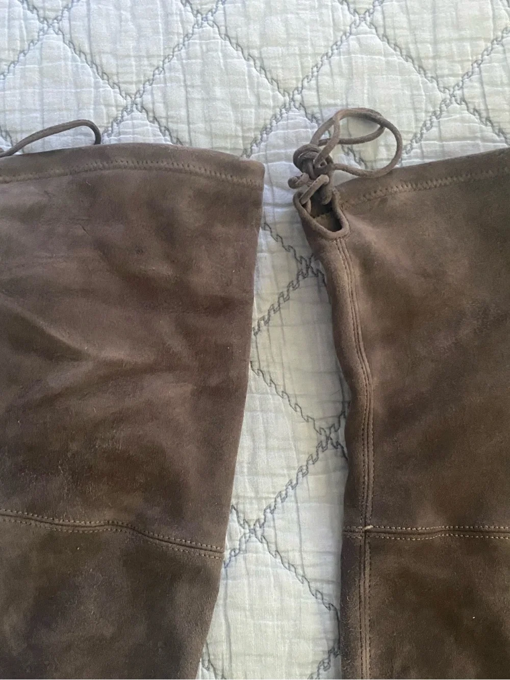 Stuart Weitzman Lowland Over-the-Knee Boots Grey Suede Size 6.5